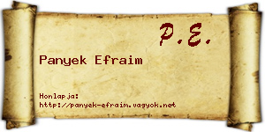 Panyek Efraim névjegykártya
